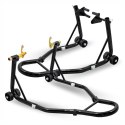 E-hurtownia Zestaw stojak motocyklowy przód tył stalowy stabilny regulowany 250 kg E-hurtownia Zestaw stojak motocyklowy przód tył stalowy stabilny regulowany 250 kg