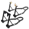 E-hurtownia Zestaw stojak motocyklowy przód tył stalowy stabilny regulowany 250 kg E-hurtownia Zestaw stojak motocyklowy przód tył stalowy stabilny regulowany 250 kg