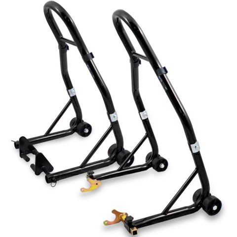 E-hurtownia Zestaw stojak motocyklowy przód tył stalowy stabilny regulowany 250 kg E-hurtownia Zestaw stojak motocyklowy przód tył stalowy stabilny regulowany 250 kg