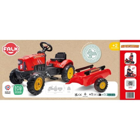 FALK FALK Traktorek Red Supercharger Czerwony Otwierana Maska Od 2 Lat FALK FALK Traktorek Red Supercharger Czerwony Otwierana Maska Od 2 Lat
