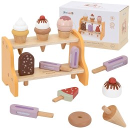 Viga Toys VIGA Drewniana Lodziarnia Sklepik Zestaw z Lodami 6 szt Lodów