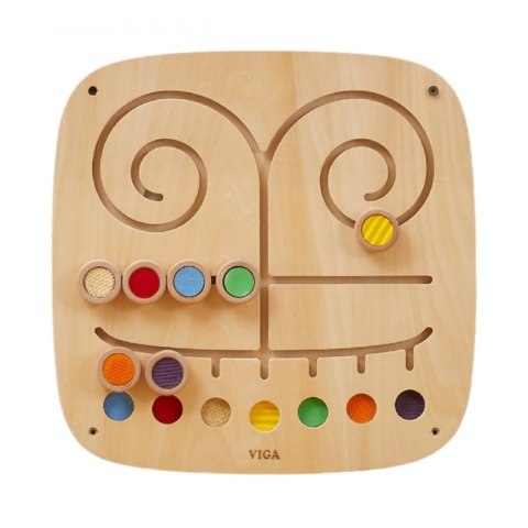 Viga Toys VIGA Drewniana Tablica Manipulacyjna Sensoryczna Labirynt Dotknij i Dopasuj Viga Toys VIGA Drewniana Tablica Manipulacyjna Sensoryczna Labirynt Dotknij i Dopasuj