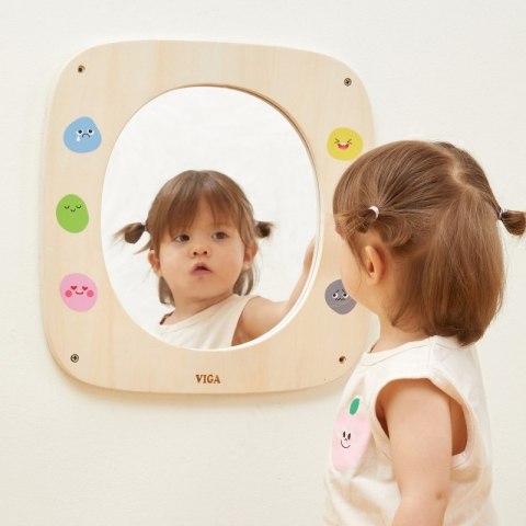 Viga Toys VIGA Drewniana Tablica z Lustrem i Emotkami Viga Toys VIGA Drewniana Tablica z Lustrem i Emotkami