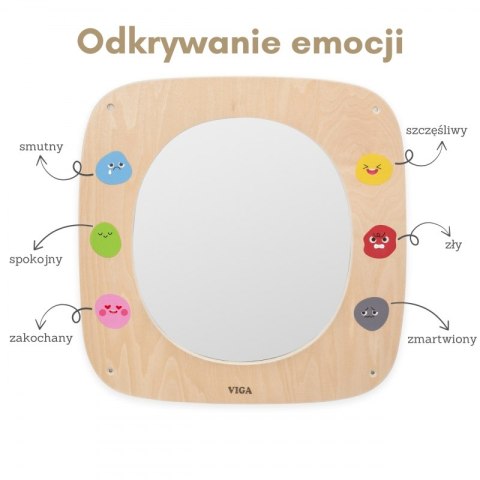 Viga Toys VIGA Drewniana Tablica z Lustrem i Emotkami Viga Toys VIGA Drewniana Tablica z Lustrem i Emotkami