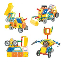 Woopie WOOPIE Klocki Magnetyczne 3D Pojazdy Zestaw 80el.