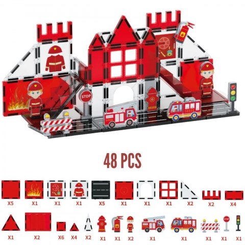 Woopie WOOPIE Klocki Magnetyczne 3D Zestaw Straż Pożarna 48el. Woopie WOOPIE Klocki Magnetyczne 3D Zestaw Straż Pożarna 48el.