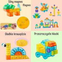 Woopie WOOPIE Przezroczyste Magnetyczne Klocki Konstrukcyjne 43 el.