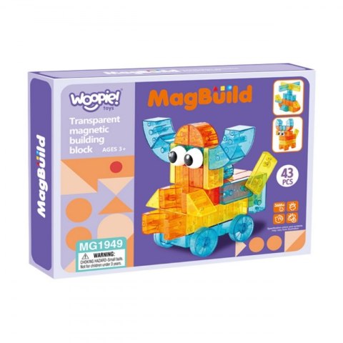 Woopie WOOPIE Przezroczyste Magnetyczne Klocki Konstrukcyjne 43 el. Woopie WOOPIE Przezroczyste Magnetyczne Klocki Konstrukcyjne 43 el.