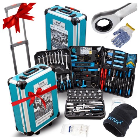Bituxx Zestaw Narzędzi BITUXX 1200 Elementów Walizka na Kółkach Warsztatowa