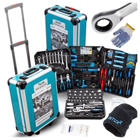 Bituxx Zestaw Narzędzi BITUXX 1200 Elementów Walizka na Kółkach Warsztatowa