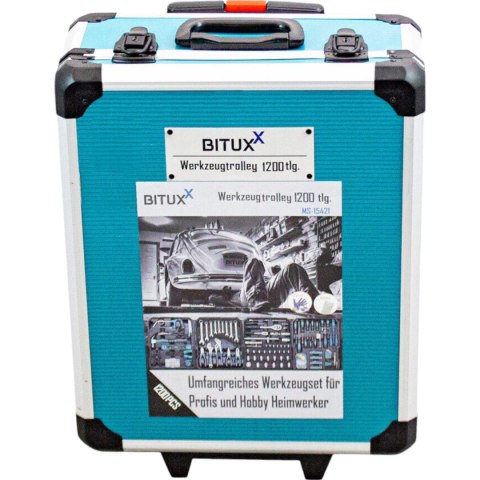 Bituxx Zestaw narzędzi 1200 el walizka na kółkach crv grzechotki klucze