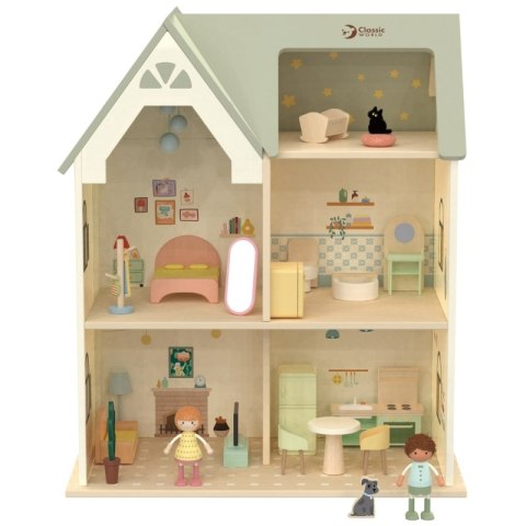 Classic World CLASSIC WORLD Wielki Drewniany Domek dla Lalek z mebelkami