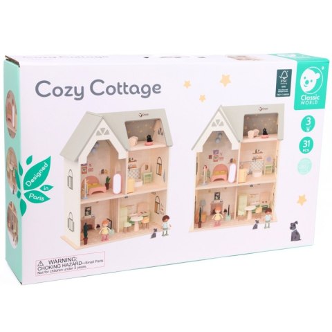 Classic World CLASSIC WORLD Wielki Drewniany Domek dla Lalek z mebelkami