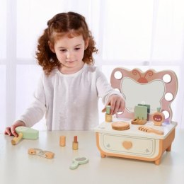 Tooky Toy TOOKY TOY Drewniana Toaletka Motyl Akcesoria Lustro z Oświetleniem LED + Kosmetyki