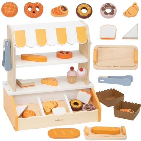 Viga Toys VIGA Drewniana Mini Piekarnia Sklepik Stragan z Wypiekami 16el.