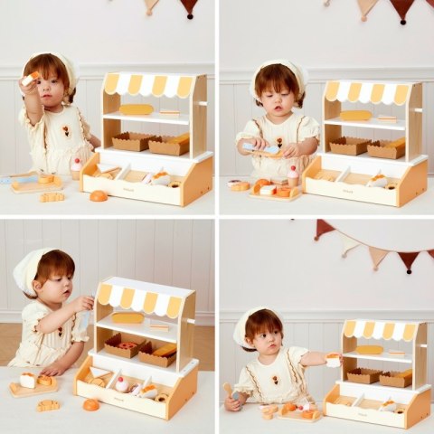 Viga Toys VIGA Drewniana Mini Piekarnia Sklepik Stragan z Wypiekami 16el.