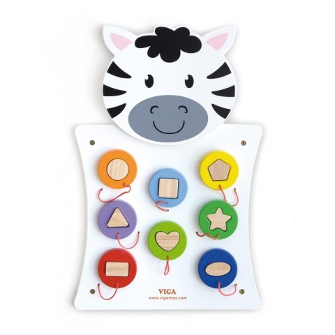 Viga Toys VIGA Drewniana Tablica Manipulacyjna Zebra Certyfikat FSC Montessori