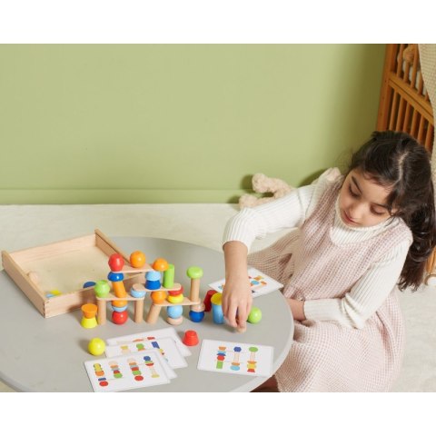 Viga Toys VIGA Drewniane Klocki Geometryczne Układanka 52 el.