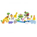 Viga Toys VIGA Drewniane Klocki Kolorowe Opowieści Tropikalne Pudełko 55el.