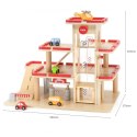 Viga Toys VIGA Drewniany Parking dla Samochodzików z Windą 4 Autka Helikopter