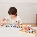Viga Toys VIGA Drewniany Zestaw Kolorowych Pojazdów Miejskich 9szt.