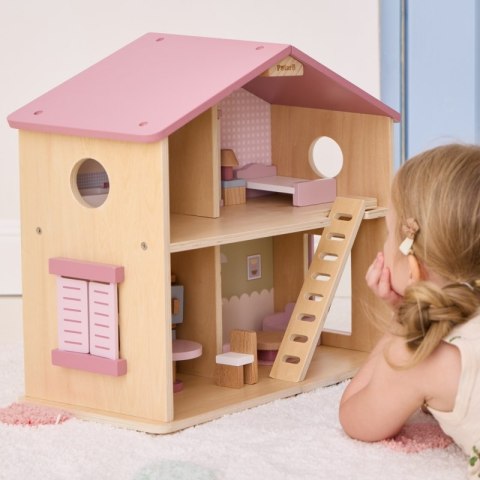 Viga Toys VIGA PolarB Duży Drewniany Domek dla Lalek 17 el.