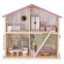 Viga Toys VIGA PolarB Duży Drewniany Domek dla Lalek 17 el.