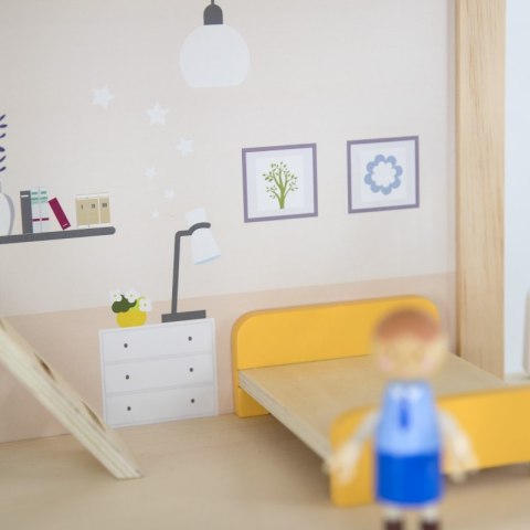 Viga Toys VIGA Zestaw Drewniany Domek dla Lalek z Laleczkami i Akcesoriami