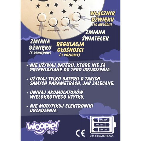 Woopie Baby WOOPIE BABY Przytulanka Usypiacz Projektor 2w1 Miś - 10 Kołysanek