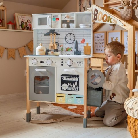 Woopie Let's Go Green WOOPIE GREEN Drewniana Interaktywna Kuchnia 9w1 z Pralką i Tablicą