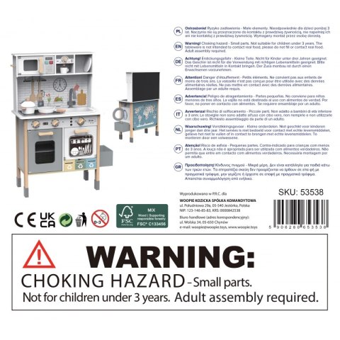 Woopie Let's Go Green WOOPIE GREEN Drewniana Interaktywna Kuchnia 9w1 z Pralką i Tablicą