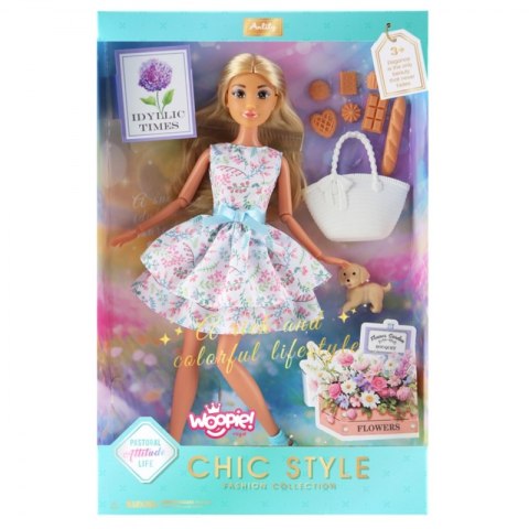 Woopie Royal WOOPIE ROYAL Lalka Lily 30 cm Wiosenna Suknia Akcesoria Piesek Piknik