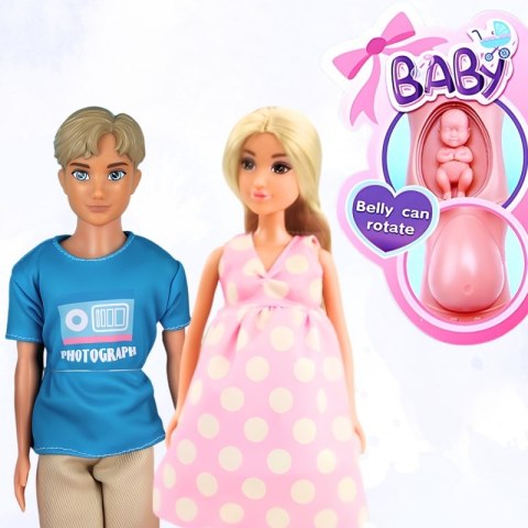 Woopie Royal WOOPIE ROYAL Zestaw Lalek Rodzina Lily w Ciąży Tata Niemowlak Wózek Akcesoria