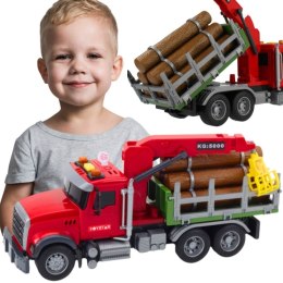 Woopie WOOPIE Ciężarówka z Ruchomym Dźwigiem do Drewna Dźwięk Światła 1:14