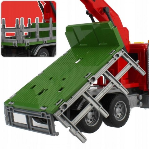 Woopie WOOPIE Ciężarówka z Ruchomym Dźwigiem do Drewna Dźwięk Światła 1:14