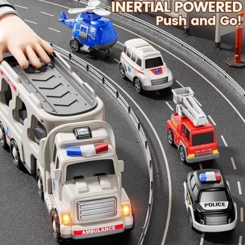 Woopie WOOPIE Laweta Drogowa zestaw 5 Aut - Ambulans