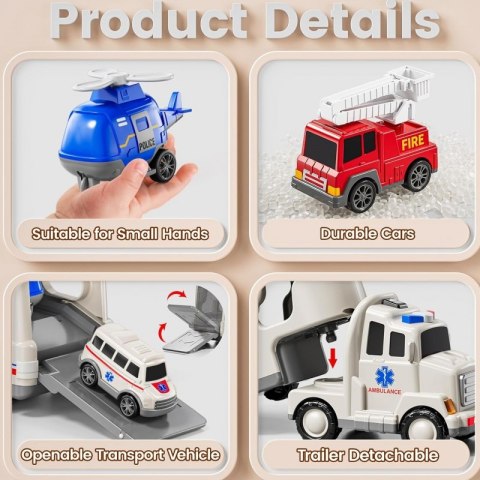 Woopie WOOPIE Laweta Drogowa zestaw 5 Aut - Ambulans