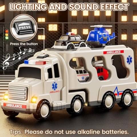 Woopie WOOPIE Laweta Drogowa zestaw 5 Aut - Ambulans