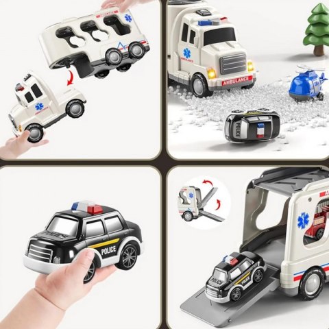 Woopie WOOPIE Laweta Drogowa zestaw 5 Aut - Ambulans