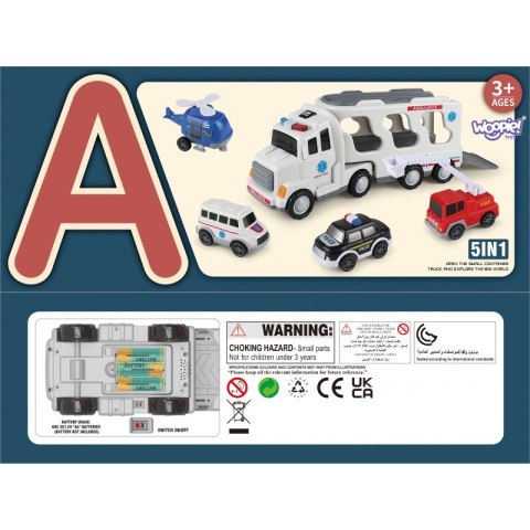 Woopie WOOPIE Laweta Drogowa zestaw 5 Aut - Ambulans