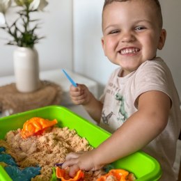 Woopie WOOPIE Piasek Kinetyczny 1,5 kg Zestaw XXL ZOO Safari Stolik z Foremkami