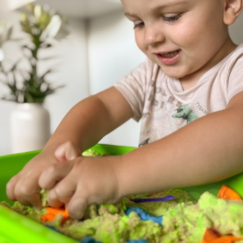 Woopie WOOPIE Piasek Kinetyczny 1,5 kg Zestaw XXL ZOO Safari Stolik z Foremkami