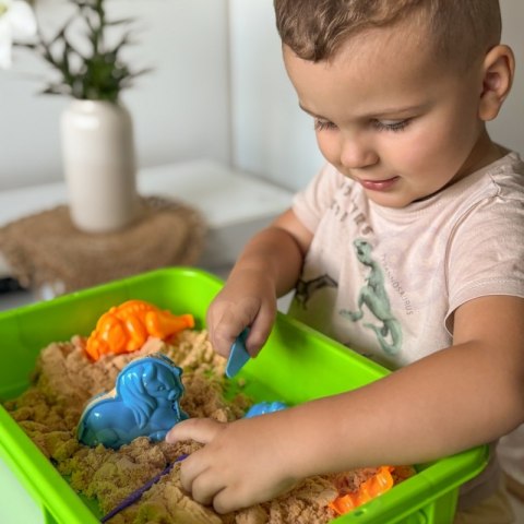 Woopie WOOPIE Piasek Kinetyczny 1,5 kg Zestaw XXL ZOO Safari Stolik z Foremkami