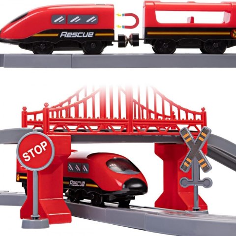 Woopie WOOPIE Zestaw Kolejka Elektryczna Lokomotywa Straż Pożarna 66el.