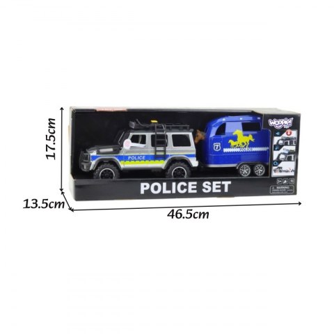 Woopie WOOPIE Zestaw Samochód Terenowy Policyjny z Przyczepą dla Konia