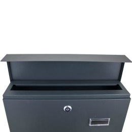 Bituxx Duża skrzynka pocztowa zewnętrzna stalowa z gazetnikiem na ogrodzenie