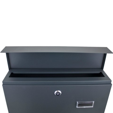 Bituxx Duża skrzynka pocztowa zewnętrzna stalowa z gazetnikiem na ogrodzenie