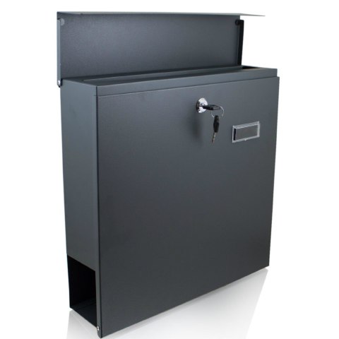 Bituxx Duża skrzynka pocztowa zewnętrzna stalowa z gazetnikiem na ogrodzenie