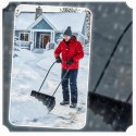 Bituxx Łopata do śniegu zgarniacz pług śnieżny 80cm z rolkami aluminiowa krawędź