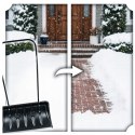 Bituxx Łopata do śniegu zgarniacz pług śnieżny 80cm z rolkami aluminiowa krawędź